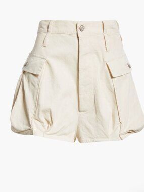 R13 Women's Cream Bubble Cargo Shorts